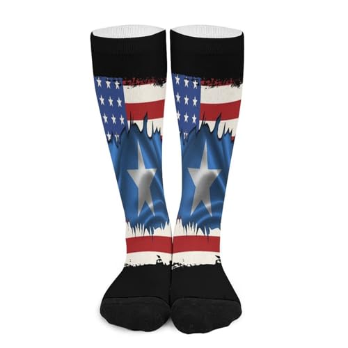 Melbrakin Drapeau de l'amitié entre l'Amérique, la Somalie et la Somalie Chaussettes de compression pour femmes et hommes, mi-hautes, idéales pour la course à pied et les voyages.