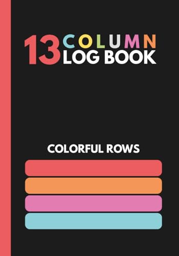 13 Column Color-Coded Daily Log Book: 25 Pastel Row Layout for Easy Tracking | Multi-Purpose Record Book for Work, Inventory, Data & Organization