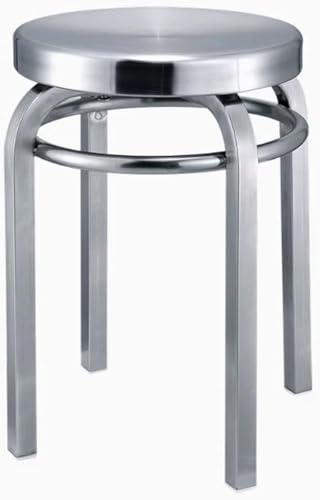 Taburetes de acero inoxidable para sillas de comedor, apilables, redondos, de metal, altura de mostrador, para comedor y uso comercial