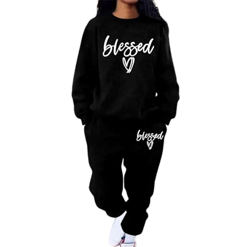 Sweat à capuche ample femme et pantalon noir XL ensemble décontracté