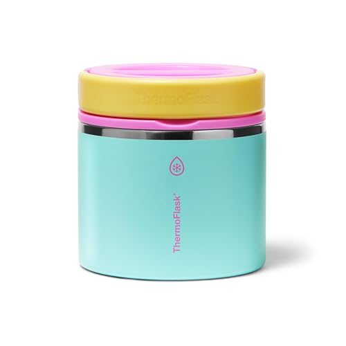 Image of ThermoFlask Insulated Food Jar with Leakproof Lid (20 oz, Tropical Sunset) - Stainless Steel Food Containers for Hot & Cold Meals, Lunch, Soup & Snacks