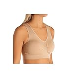 Rhonda Shear Women's Seamlss Bra with Removable Pads and Single Layer in Back, Beige, X-Large