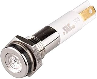 H08F-03W, High Intensity LED Indicator, 8mm Panel Hole, Flat Head Type, White, 3V DC