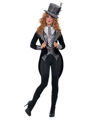 Smiffys Women's Deluxe Dark Miss Hatter Costume, Black, Medium