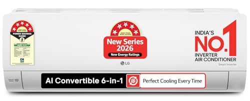 LG 1.5 Ton 5 Star,New star rated, Smart Inverter Split AC (Copper, AI Convertible 6in1,VIRAAT Mode, Faster Cooling & Energy Saving, 4 Way Swing, HD Filter with AntiVirus Protection, AS-Q19YNZE1,White) view 1