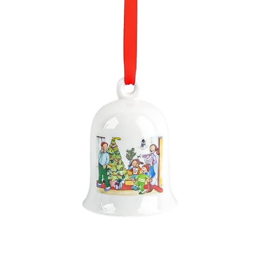 badaren Campana de Navidad Porcelana 2025, Campana de Navidad, Decoración Navideña Colección Series, Decoración para Árbol Ø 7 cm (A)
