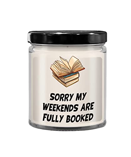 Bookworm Candle, Avid Reader Gifts, Teacher Gifts for Birthday, Author Gifts for Women Writer, Sorry My Weekend is Booked