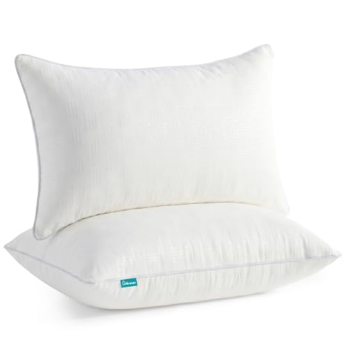 Oubonun Beige 12x22 Lumbar Pillow Inserts Set of 2 Full Fluffy Down Alternative Rectangular Throw Pillow for Couch Sofa Bed Soft Decorative Lumbar Cushion with Cross Pattern Machine Washable