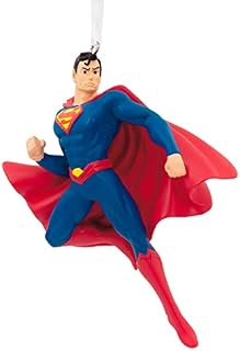 Hallmark DC Comics Superman Christmas Ornament, Red & Blue, H 8.7cm by W 7.1cm by L 2.7cm, 25574049