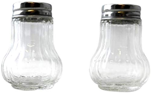 Glass Salt and Pepper Shaker with Stainless Tops - Perfect for Salt, Spices, Pepper