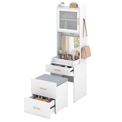 COSTWAY Tocador de Maquillaje con Estación