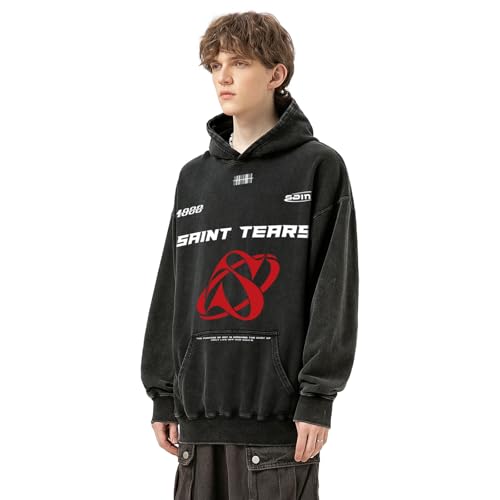 Saint Tears Acid Wash Mens Hoodies Pullover Casual Hoodie Graphic Print Oversized Hoodie Vintage Sweatshirt Streetwear Unisex4
