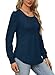 Tunics or Tops to Wear with Leggings Womens Fall Fashion Long Sleeve Shirts Soft Round Neck Dressy Casual Blouses Navy XL