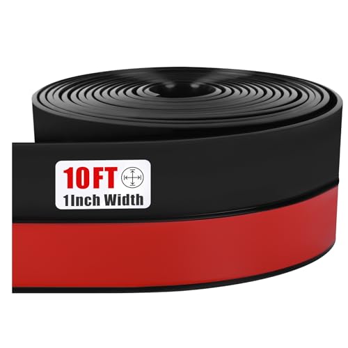 Draft Seal Tape for Doors and Windows 1 in x 10 Ft Silicone Weather Stripping Extra Thick 2mm Door Seal Strip with Strong Adhesive Draft Insulation Stopper Side Seal - Black