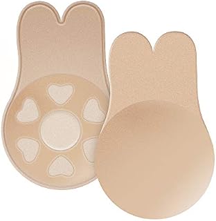 Adhesive Bra, Invisible Bra,Breast Lift Tape Reusable Breast Pasties Nippleless Covers Rabbit Ear