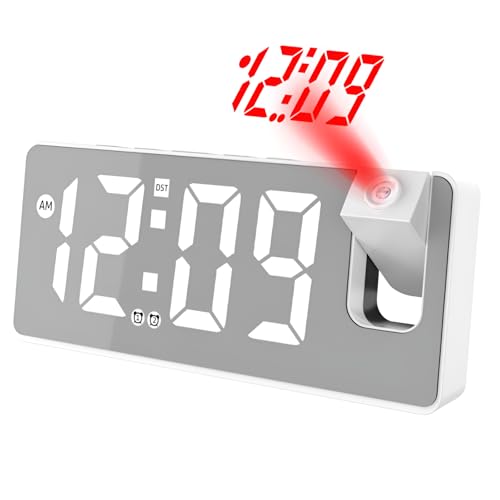 [Caividom]�f�W�^��LED�N���b�N ���e�ڊo�܂����v ����LED�X�� USB�[�d���� 10�x��]�\ �X�k�[�Y�@�\ �V�j�A��q������ ���Z���T�[���� �I�t�B�X �x�b�h���[���p (�O���[&�z���C�g) �O���[