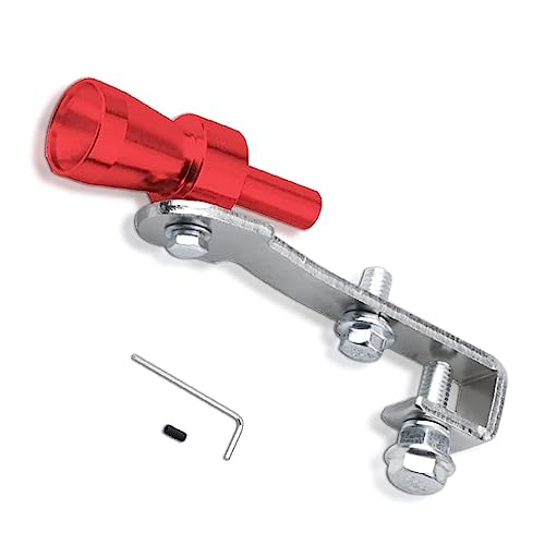 Qingriver Turbo sound whistle, Aluminiumlegierung, Rückschlagventil, Auspuff Sound Booster Pfeife, Rot, Größe S