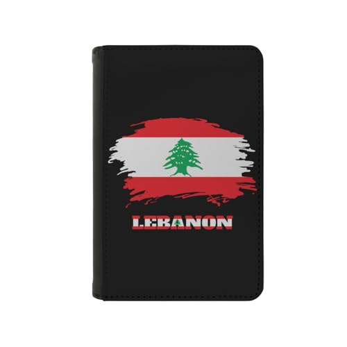 Passport Holder Cover Vintage Lebanon Lebanese Flags PU Leather Case Wallet Passport Book Protector for Women Men Flying Travel Fashion Gift