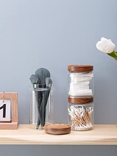 Kanwone Airtight Food Storage Containers With Bamboo Lids Set Of 5, Stackable Food Storage Containers, Glass Canisters For Pantry, Kitchen, Flour, Sugar, Tea, Coffee, Pasta, Cookies, Rice And Spice #TOP6