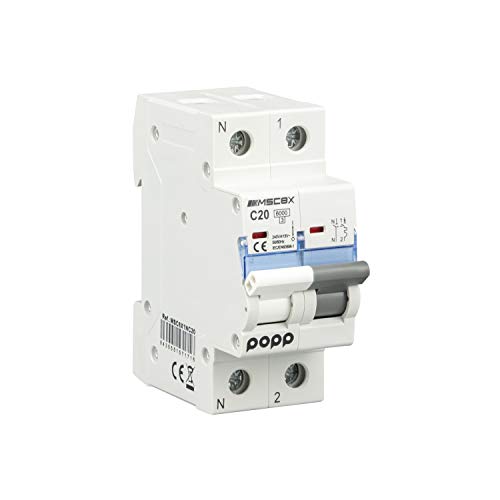 POPP® Interruptor Automático Magnetotérmico industrial CURVA C 1P 2P 3P + 6A 10A 16A 20A 25A 32A 40A 50A 63A (1P+N, 63A)