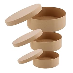 ADOCARN 3Er Runde Pappmaché Schachteln