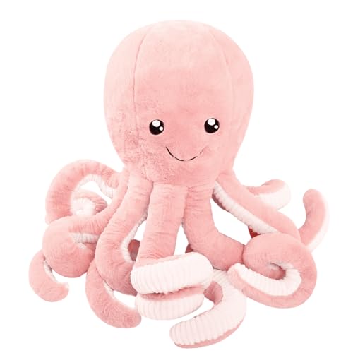 Image of DENTRUN Octopus Plush Toy, Cute Stuffed Animal in 5 Colors 4 Sizes for Gift | 7 /16 /24 /32 inch sizes, 5 vibrant colors, soft plush sea animal, giant gift for all ages, birthday /Xmas /Halloween