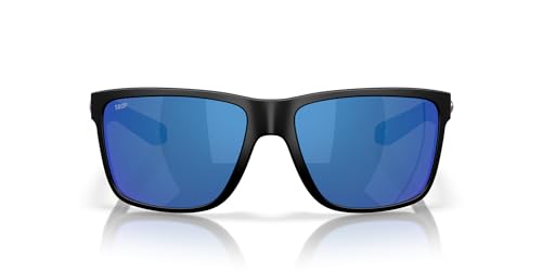 Costa Del Mar Broadbill II Sunglasses, Matte Black/Blue Mirrored Polarized 580P, 58 mm