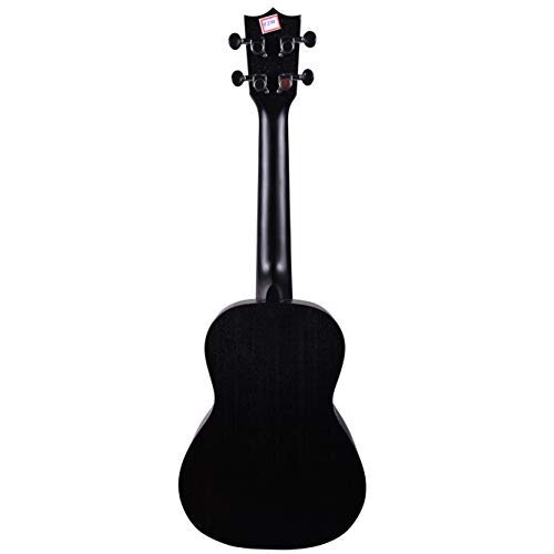 Kadence Black Ukulele Mahagony wood Concert Size 24inch Fluorocarbon String with Bag