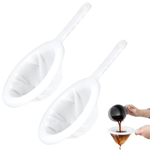 2 Pack Plastic Mesh Strainer with Handle, Mini Nylon Ultra