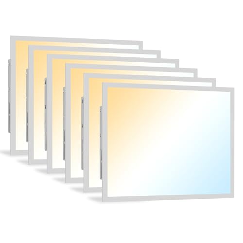 hykolity 2x2 LED Flat Panel Light Dimmable Selectable Drop Ceiling 6 Pack