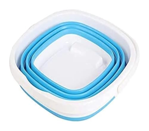 Cubo plegable multicolor azul para camping playa y pesca 4