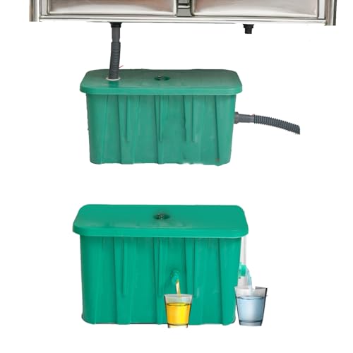 9 Stage Filtration Grease Trap, Kitchen/Restaurant/Underground/Canteen/Hotels/Food Trailer Grease Interceptor Top Inlet, CommercialOil Water Separator, Detachable Design