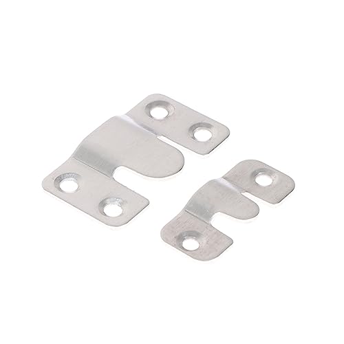 Image of Flush Mount Bracket ,Interlock Hanging 5sets /Pack Stainless Steel Hook Buckles Hanger Hanging Connecting Photo Frame Picture Mirror Wall Hang Hardware(Small), Silver