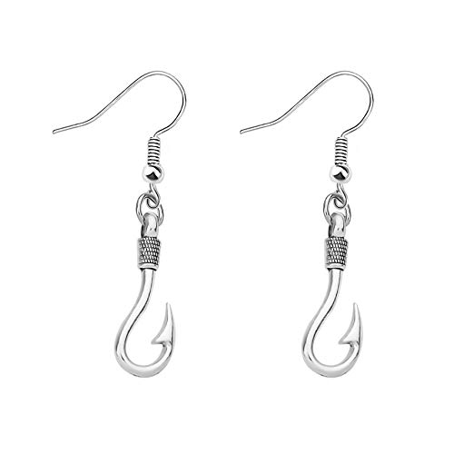 CHOORO Fish Hook Earrings Fishing Hook Pendant Jewelry Fishing Girlfriend Gift for Girlfriend Jewelry Gifts Womens Earrings Fish Hook for Her