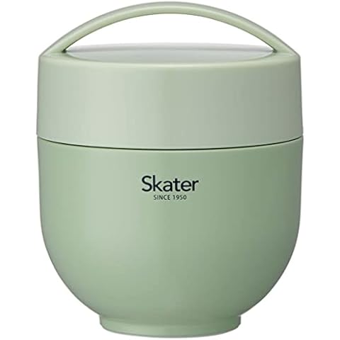 Skater LDNC6AG_593826 Thermal Lunch Box, Bowl Shape, Lunch Jar, Dull Green, Diameter 4.5 x Height 5.5 inches (115 x 140 mm), 19.3 fl oz (540 ml) Cover