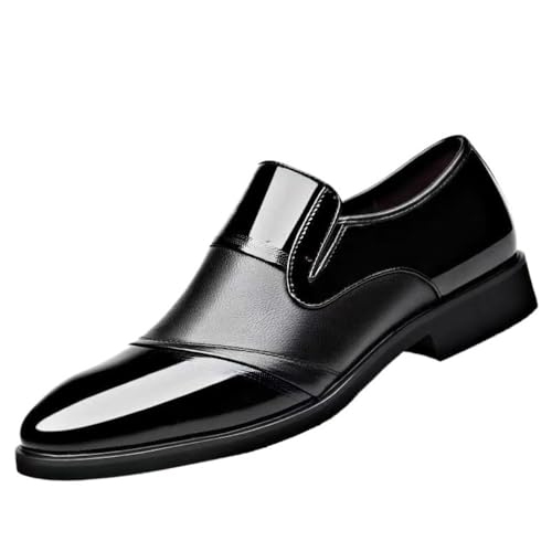 Mens Slip On Dress Shoes Leather Cap Toe Oxfords Business Casual Formal Wedding Prom Tuxedo Classic Comfortable