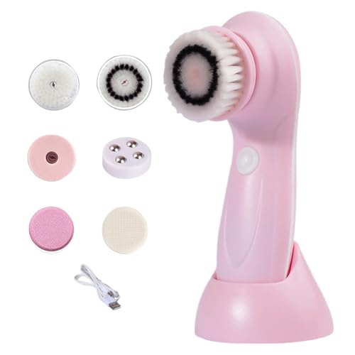 Spazzole Per La Pulizia Del Viso | Spazzola Detergente Viso Elettrica con 6 Testine di Ricambio per Pulizia Delicata,Dispositivo Ricaricabile Massaggiante per Pelle del