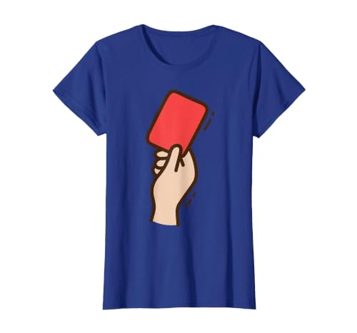 Funny Red Football Card T-Shirt, Women, Royal Blue, Large