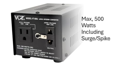 VCT VT-500J - Japanese Step Up/Down Voltage Transformer Converts Japan 100 Volts to 110V OR Vice Versa - 500 Watt