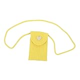 TOPPERFUN Bolso de Hombro de Rafia Amarillo para Mujer Mini Bolso Cruzado para Móvil Diseño Floral y para Verano y Diario