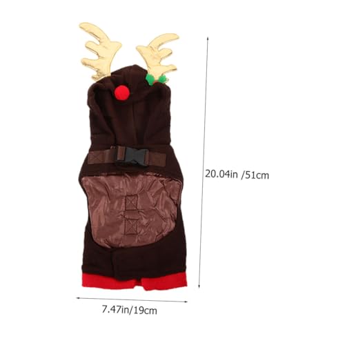 Disfraz navideño para perros con cuernos, talla 51 cm miniatura 2