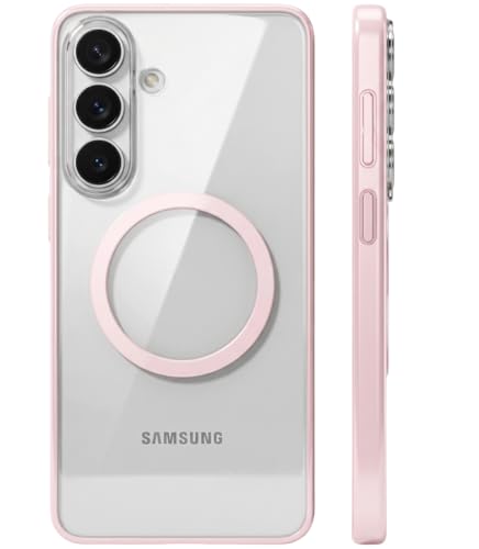 Image of Golden Sand Aura MagSnap Series Transparent Back Cover for Samsung Galaxy S26 5G | Ultra-Clear Glass Feel | Military Grade Protective Case, Camera Protection, (Pink)