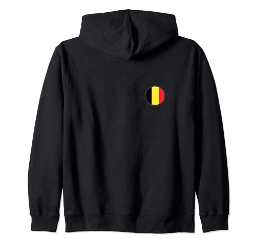 Flag Belgium Zip Hoodie, Black, S