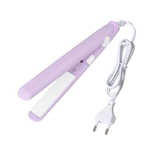 2 en 1 Mini Lisseur Cheveux, Fer à lisser lisseur cheveux court Pour Tous Types de Cheveux, Cheveux Courts, Frange, Longueur de la ligne 1 m pour Prise Européenne (Violet)