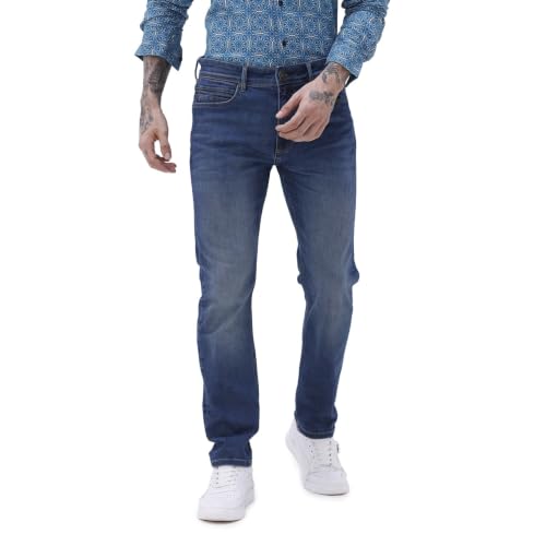 Image of BASICS Premium Cotton Stretch Jeans for Men | Smart Casual Denim