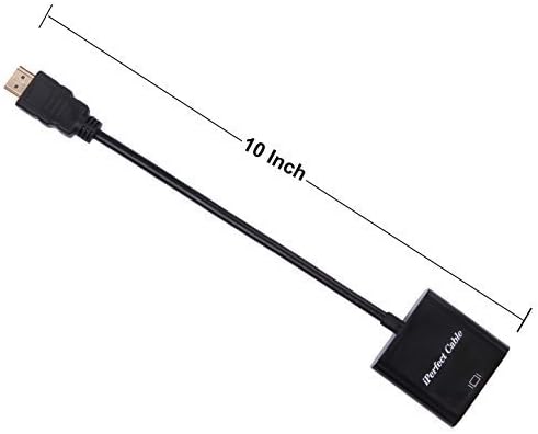 iPerfect HDMI Male to VGA Female Video Cable Cord Converter Adapter 1080P For PC Laptop NoteBook HD DVD
