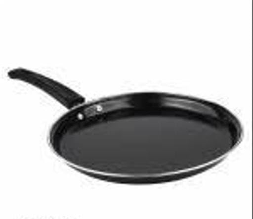 Image of Nonstick cast Iron Induction Base cookware Set of 5 Pieces kadai Sauce pan Fry pan tawa tadka pan for Home Kitchen Black Free Size