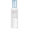 COSTWAY Water Cooler Dispenser for 3-5 Gallon Bottle, Top Loading Hot and Cold Water Dispenser with Storage Cabinet, Child Lock, Water Cooler with Compression Refrigeration Technology, White