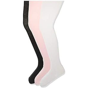 Amazon Essentials Medias elásticas de algodón para niña, 3 pares