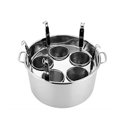 MRKU Ollas con Tapa, Juego de ollas para Pasta de Acero Inoxidable de Uso Comercial con Divisor y colador para Cocina casera y Restaurante.